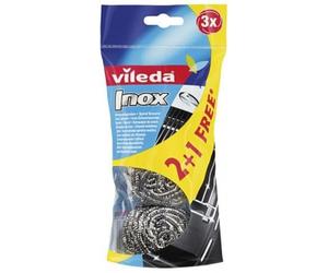 Vileda 105176 - Estropajo de Acero, 2 Unidades + 1 Unidad Gratis