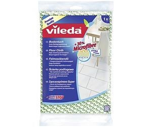 Vileda 116362 - Paño de suelo con 30% de microfibra para absorber incluso las partículas más pequeñas de suciedad con tecnología antiolores, buena adherencia para frotar, 1 unidad