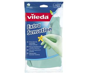 Vileda 119287 extra guantes de goma Sensation - Para una máxima sensibilidad - Tamaño L (grande) - 6 pack familiar (6 x 1 par)