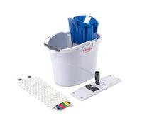 Vileda 129672 - Kit de limpieza en húmedo con fregona plana y cubo de fregar