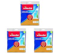 Vileda 141335 - Gamuza limpiacristales clásica y Tradicional (Paquete de 3)
