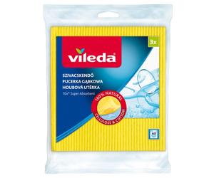 Vileda 142289 esponja rectangular celulosa, algodón, fibra azul, rosa