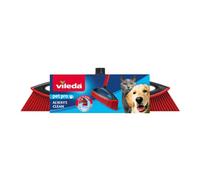 Vileda 159821 Escoba de Goma para Interior y Exterior, Resistente, Goma y Caucho, Apta para Pelo de Animal y Cabello, Rojo/Negro, 34 x 13,5 x 4 cm