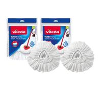 Vileda 160504 EasyWring and Clean Turbo Classic, Cabezal de Recambio de fregona de Microfibra, Blanco, 2 Unidades