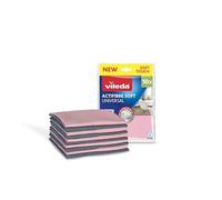 Vileda Actifibre Soft Universal, Bayeta Multiusos de Microfibra | 100% microfibra | Limpieza sin marcas | Muy absorbente | Lavable a 60 °C | Rosa claro y gris | Tacto suave