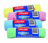 Vileda Bayeta de Limpieza de Microfibras MultiRollo, Microfibras, Multicolor, 5x17x5 cm, 4 Unidades