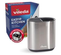 Vileda Bote para Utensilios de Cocina y Cuchillos 2 en 1 | Separador interior para cucharas y espátulas por un lado y hojas de cuchillo por otro