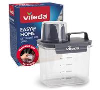 vileda Caja de detergente 1100 ml gris - Práctico almacenamiento para detergente en polvo - Incluye vaso medidor para una dosificación precisa - Hermética y ahorra espacio