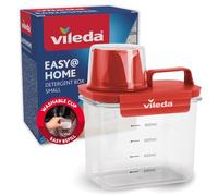Vileda Caja de detergente 1100 ml rojo - Práctico almacenamiento para detergente en polvo - Incluye vaso medidor para una dosificación precisa - Hermética y ahorra espacio