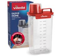 Vileda Caja de detergente de 2300 ml, color rojo, práctico almacenamiento para detergente en polvo, incluye vaso medidor para una dosificación precisa, hermética y ahorra espacio