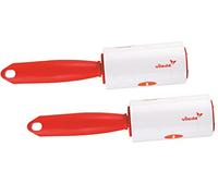 Vileda - Cepillo de Rodillo antipelusa/Cepillo Adhesivo pegajoso/Anti-Pelo Animal - 58 Hojas por Rollo - Mango Rojo - Juego de 2