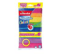 Vileda - Set de 8 bayetas Microfibras Colors- 30 x 30 cm- 8 unidades