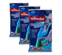 Vileda Comfort and Care - Guantes de goma con loción de manzanilla (talla M, 1 par) (Paquete de 3)