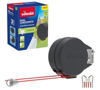 Vileda Cuerda de tendedero retráctil Dual Cordomatic de 30 m, 2 Cuerdas de 15 m con Capacidad para hasta 30 kg, tendedero Extensible, retracción automática, Resistente y Duradero, montado en la Pared