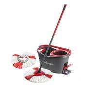 Vileda Easy Wring y limpia Turbo Juego de fregona de microfibra y cubo con extra 2 en 1 Recambio, color rojo