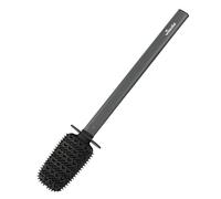 Vileda Escobilla de inodoro de silicona con cabezal flexible y mango de acero inoxidable, cepillo de inodoro con zonas de limpieza 2 en 1, higiénico, resistente a los olores, inoxidable, secado rápido