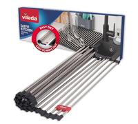 Vileda Escurreplatos fregadero 45 x 40 cm de acero inoxidable y TPE - 24 barras, enrollable, ideal como estructura para vajilla y cubierta del fregadero, escurridor de platos plegable