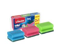 Vileda Esponja Vileda Glitzi Colors High Foam | Esponjas Coloridas | Altamente higiénicas | Excelente Poder de Limpieza | Tratamiento Antibacteriano | Elimina Suciedad sin Esfuerzo | Espuma abundante