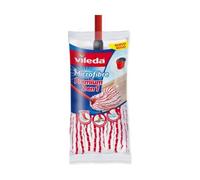 Vileda Fregona Microfibras Premium 2 en 1 - Recambio para fregona, cabezal universal con microfibras y poliamida, color rojo y blanco