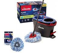Vileda Fregona rotativa Turbo H2prO con 2 recambios y cubo 2 cámaras