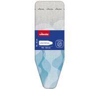 Vileda Funda para Tabla de Planchar Ultra Fresh | Talla Universal | Tratamiento Antibacteriano | 100% algodón | Fácil de Colocar | Elástica y con cordón | 110-130 cm x 30-45 cm | Color Azul y Gris