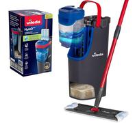 Vileda H2prO - Juego de fregona Plana y Cubo | Separación de Agua 100% Limpia y Sucia | Mopa de Pared, Herramienta de Limpieza de zócalos | Cabezal de fregona de Microfibra Reutilizable Lavable a