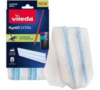 Vileda H2Pro Recambio de mopa Plana | Microfibra de Alta absorción | Elimina Suciedad persistente | Lavable a máquina | Mopa Duradera | para Todos los Suelos Duros | Color Blanco y Azul