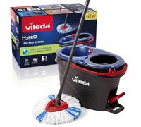Vileda H2PrO - Sistema de fregona giratoria Vileda H2PrO | Separación de Agua de Doble Compartimento | Escurrido sin Esfuerzo | Limpieza con Microfibra | Sin Usar Las Manos | Diseño ergonómico