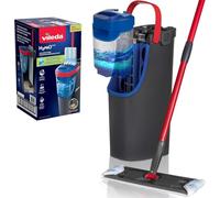 Vileda H2Pro Sistema de mopa Plana, Separación de Agua Limpia y Sucia, Diseño Que Ahorra Agua, Manejo con una Sola Mano, Almacenamiento Compacto, Mango ergonómico, Potencia de Microfibra