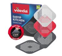Vileda Juego de 4 coladores para fregadero, colador para el pelo, colador para bañera y ducha, evita olores y obstrucciones, colador de desagüe con ventosas