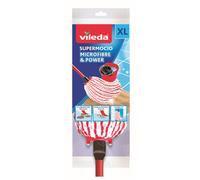 Vileda Fregona Super Mocio Microfibra y Power – Ultra absorbente y desengrasante – Rojo, metal