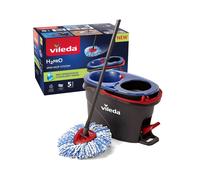 Vileda H2PrO Spin Sistema de mopa, Doble cámara de separación de Agua, Escurrido sin Esfuerzo, Limpieza con Microfibra, Manos Libres, Diseño ergonómico