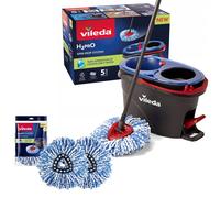 Vileda Mopa rotativa H2prO Box+ Turbo con 3 fundas microfibra y cubo