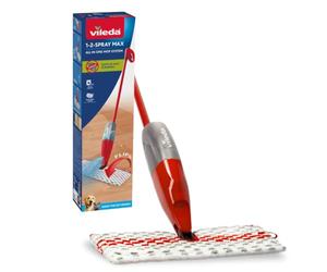 Vileda Mopa Spray, 1-2 Spray MAX, Microfibra con Pulverizador | Depósito 650 ml | Hasta 130 m² | Mopa microfibra doble cara | Lavable hasta 200 veces a 60 °C | Peso 1 kg
