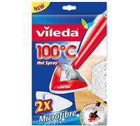Vileda Paño de repuesto para escoba de vapor de microfibra 3D, compatible con mopas a vapor a 100 °C, Hot Spray Steam, 2 paquetes de 2 unidades