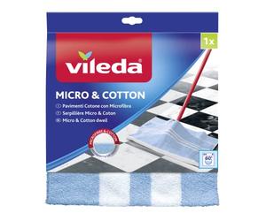 VILEDA Pavimenti Cotone e Microfibra - Cleaning Cloths Azul, Color Blanco