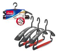 Vileda Perchas Antideslizantes 3 en 1, Juego de 3, Giratorias | Gancho giratorio 360 grados, hasta 5 kg por unidad y barra ancha para pantalones