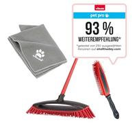 Vileda Pet Pro - Juego completo de escoba Always Clean, cepillo electrostático y toalla de microfibra XL, limpieza de pelo de mascotas, secado para cualquier superficie