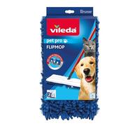 Vileda Pet Pro Microfibra Universal | Mopa Plana | Tres Veces más eliminación de pelos de Mascotas | Fácil de Insertar | 100% Microfibra | Uso en seco en múltiples Superficies | Lavable a máquina.