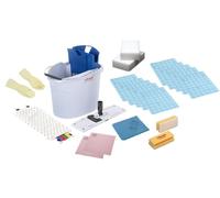 Vileda Professional Juego de mopa UltraSpeed Mini Kit, Mopa Pisos giratoria - 1 Microfibra PVAmicro, 1 paño Azul, 1 Cubo, 1 mopa rápida, 10 paños absorbentes