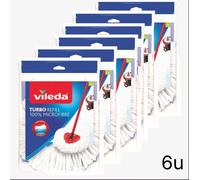 Vileda Recambio Turbo Classic | Paquete de 1 | Apto para Todos los Sistemas de fregonas giratorias Vileda | para Superficies de Suelo Duro | Elimina más del 99 % de Las bacterias Solo con Agua pack