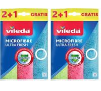 Vileda - Set de 3 bayetas Microfibras UltraFresh con Tratamiento antibacterias, tamaño 30 x 30 cm, 3 Unidades (Paquete de 2)