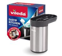 Vileda Soporte de Esponja para Fregadero con Ventosa, INOX | Se fija sin taladrar sobre azulejo, cristal y metal y escurre el agua al fregadero