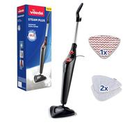 Vileda Steam PLUS + Recambio Power Pad, Mopa a vapor para una limpieza más higiénica, elimina el 99,9% de bacterias, óptima para alfombras y moquetas, apto par todo tipo de suelos