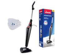 Vileda Steam Plus, Mopa a Vapor, Suelos y Alfombras, Lista en 15 s | 400 ml | autonomía hasta 28 min | listo en 15 s | 3 niveles de vapor | 2 microfibras + 1 Power Pad
