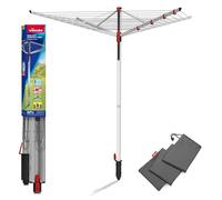 Vileda Sun-Lift Compact,Tendedero compacto (40 m, altura regulable de 1.55 a 1.72 m, sistema Easy Lift, incluye 8 soportes para perchas, funda de suelo, embalaje ecológico, color gris