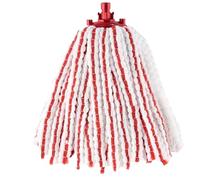 Vileda - Super Mocio Microfibre et Power - Recharge/Tête de Balai Serpillère à Franges (Sans le Manche) - Ultra absorbant et dégraissant - Fibres Rouges et Blanches