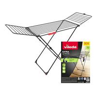 Vileda Extra Ultimate (Black Edition) | Líneas XXL para Evitar Marcas en la Ropa |20 Metros de Espacio de Secado | Soporte para Calcetines | Ruedas Que facilitan su Movimiento