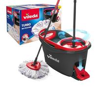 Turbo 3en1, mopa giratoria y cubo con pedal, mango telescópico 85-123 cm, escurridor giratorio, cabezal de microfibra - Vileda