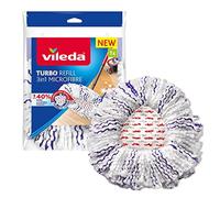 Vileda Turbo 3en1 Recambio, 1 Unidad, Compatible con Cualquier Sistema de fregona giratoria, Apto para Cualquier Tipo de Suelos Duros, Elimina el 99% de Las bacterias* Solo con Agua